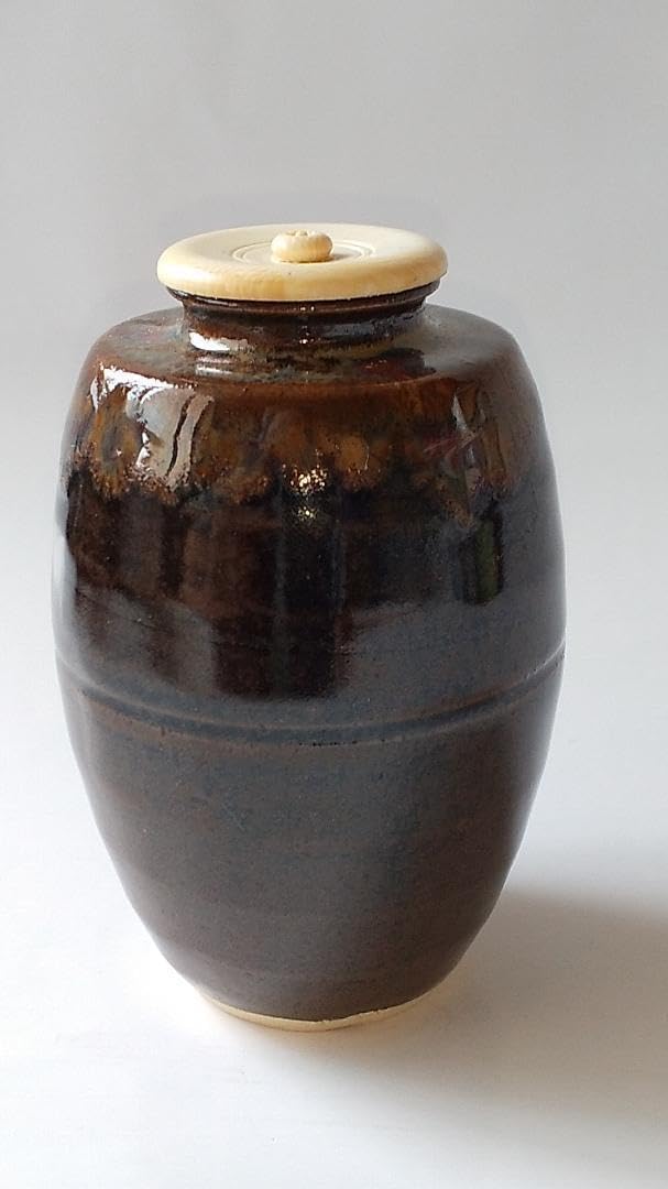 平安喜山 㐂山 肩衝茶入 仕覆 万歴花鳥紋 茶道具 共